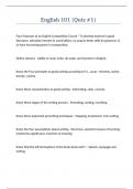 English 101 &lpar;Quiz -1&rpar; Questions answers latest update