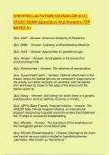 CERTIFIED LACTATION COUNSELOR &lpar;CLC&rpar; STUDY EXAM Questions And Answers TOP RATED A&plus;