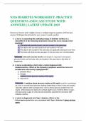 N326 DIABETES WORKSHEET&colon; PRACTICE QUESTIONS AND CASE STUDY WITH ANSWERS &vert; LATEST UPDATE 2025