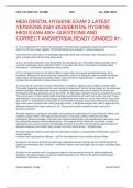 HESI DENTAL HYGIENE EXAM2LATESTVERSIONS 2024-2025&sol;DENTALHYGIENEHESI EXAM 400&plus; QUESTIONSANDCORRECT ANSWERS&vert;ALREADYGRADEDA&plus;