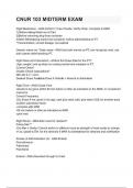 CNUR 103 MIDTERM EXAM&lowbar;Questions with Explanations of Answers Latest Update 2025 &sol; 2026