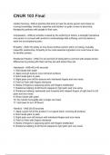 CNUR 103 Final 6&lowbar;Questions with Explanations of Answers Latest Update 2025 &sol; 2026