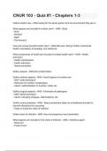 CNUR 103 - Quiz -1 - Chapters 1-3&lowbar;Questions with Explanations of Answers Latest Update 2025 &sol; 2026