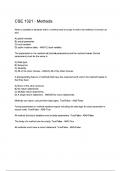 CSE 1321 - Methods&lowbar;Questions with Explanations of Answers Latest Update 2025 &sol; 2026