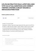 MTA 98-365 PRACTICE EXAM LATEST 2024-2025 WITH 145 ACTUAL QUESTIONS AND CORRECT VERIFIED ANSWERS ALREADY GRADED A&plus; 100&percnt;GUARANTEED PASS&excl;