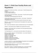  Child Care Facility Rules and Regulations&lowbar;Questions with Explanations of Answers Latest Update 2025 &sol; 2026