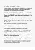 GA MLS Real Estate Unit 5-8&lowbar;Questions with Explanations of Answers Latest Update 2025 &sol; 2026