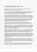 GA MLS Real Estate Units 17-20&lowbar;Questions with Explanations of Answers Latest Update 2025 &sol; 2026