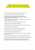NURS 5334 Antimicrobial Review Questions With Correct Answers 2024