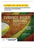 COMPLETE TEST BANK&colon; Evidence-Based Nursing&colon; The Research Practice Connection&colon; The Research Practice Connection 4th Edition by Sarah Jo Brown Latest Update&period;