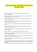 Sports Med Test 1questions With Correct Answers 2024