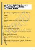 AHIT TEST QUESTIONS 2025 &vert;GUARANTEED ACCURATE ANSWERS &vert;PASS&excl;&excl;