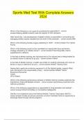 Sports Med Test With Complete Answers 2024