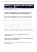 AQA GCSE Chemistry Paper 2 questions and answers 2024