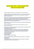  Sports Med Test 1 Study Guide With Correct Answers 2024