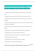 Interpersonal Communication Chapter 3 Test Review Questions and Answers 100&percnt; Pass
