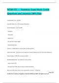 NURS 371 &mdash; Nutrition Exam Study Guide Questions and Answers 100&percnt; Pass