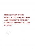 MBLEX STUDY GUIDE PRACTICE TEST QUESTIONS AND CORRECT DETAILED &sol; VERIFIED ANSWERS LATEST UPDATE