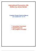 Solutions for International Economics&comma; 8th Edition by Gerber &lpar;All Chapters included&rpar;