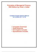 Solutions for Principles of Managerial Finance&comma; 16th Edition by Zutter &lpar;All Chapters included&rpar;