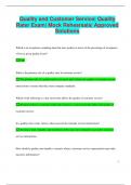 Quality and Customer Service&vert; Quality  Rater Exam&vert; Mock Rehearsals&vert; Approved  Solutions