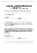 National Counseling Exam with ACCURATE Answers