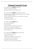 National Counselor QUIZ
