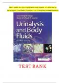 TEST BANK For Urinalysis and Body Fluids&comma; 7th Edition by Strasinger&comma; Verified All Chapters 1 - 17 &comma; Complete Solution Guide&period;n&period;