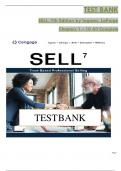 Test Bank for SELL&comma; 7th Edition by Ingram&comma; LaForge&comma; ISBN&colon; 9780357901380&comma; All 10 Chapters Covered&comma; Verified Latest Edition