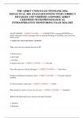 THE ABRET CNIM EXAM TESTBANK 2024-2025&sol;ACTUAL 500&plus; EXAM QUESTIONS WITH CORRECT DETAILED AND VERIFIED ANSWERS&sol; ABRET CERTIFIED NEUROPHYSIOLOGICAL INTRAOPERATIVE MONITORING EXAM 2024-2025