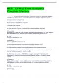 HPEX 300 Final Exam Study with Complete Solutions