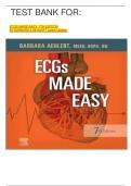 TEST BANK FOR&colon;  ECGS MADE EASY&comma; 7TH EDITION BY BARBARA J AEHLERT Latest Update&period;