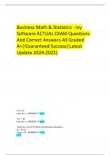 Business Math & Statistics - Ivy Software ACTUAL EXAM Questions And Correct Answers All Graded A&plus;&vert;Guaranteed Success&vert;Latest Update 2024-2025&vert;
