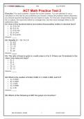 ACT Math Practice Test 2 Graded A&plus;
