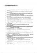 100 Question CAD QUESTIONS AND CORRECT DETAILED ANSWERS WITH RATIONALES 2025&sol;2026 &lpar;VERIFIED ANSWERS&rpar; &vert;ALREADY GRADED A&plus;