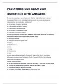 PEDIATRICS CMS EXAM 2024 QUESTIONS WITH ANSWERS 
