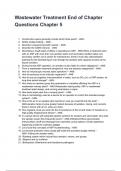 Wastewater Treatment End of Chapter Questions Chapter 5 QUESTIONS AND CORRECT DETAILED ANSWERS WITH RATIONALES 2025&sol;2026 &lpar;VERIFIED ANSWERS&rpar; &vert;ALREADY GRADED A&plus;