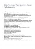 Water Treatment Plant Operation chapter 1 plant operator QUESTIONS AND CORRECT DETAILED ANSWERS WITH RATIONALES 2025&sol;2026 &lpar;VERIFIED ANSWERS&rpar; &vert;ALREADY GRADED A&plus;
