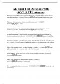 AE Final Test Questions with ACCURATE Answers