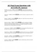 AE Final Exam Questions with ACCURATE Answers