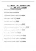 AET Final Test Questions with ACCURATE Answers