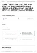 TED300 - Training Environment Build &vert;2024 UPDATE &vert;ACTUAL EXAM QUESTIONS AND VERIFIED ANSWERS&sol;ACCURATE SOLUTIONS &vert;GET IT 100&percnt; CORRECT&excl;&excl; ALREADY GRADED A&plus;