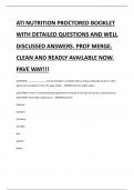 ATI NUTRITION PROCTORED BOOKLET WITH DETAILED QUESTIONS AND WELL DISCUSSED ANSWERS&period; PROF MERGE&period; CLEAN AND READLY AVAILABLE NOW&period; PAVE WAY&excl;&excl;&excl;
