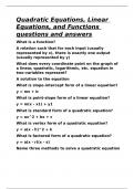 Quadratic Equations&comma; Linear Equations&comma; and Functions questions and answers&period;