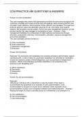 CCM PRACTICE ABI QUESTIONS & ANSWERS