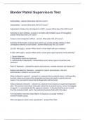 Border Patrol Supervisors Test Questions and Answers 100&percnt; Accurate