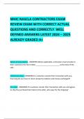   MHIC NASCLA CONTRACTORS EXAM REVIEW EXAM WITH CORRECT ACTUAL QUESTIONS AND CORRECTLY  WELL DEFINED ANSWERS LATEST 2024 &ndash; 2025  ALREADY GRADED A&plus; 