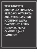 TEST BANK for Auditing&colon; A Practical Approach with Data Analytics 2nd Edition by Laura Davis Wiley&comma; Raymond N&period; Johnson and Robyn Moroney Chapter 1-15