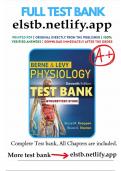 Test Bank for Berne and Levy Physiology&comma; 7th Edition Koeppen &lbrack; Chapter 1-44 &vert; All Chapters