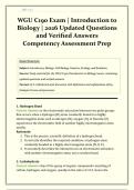 WGU C190 Exam &vert; Introduction to Biology &vert; 2026 Updated Questions and Verified Answers &vert; Competency Assessment Prep
